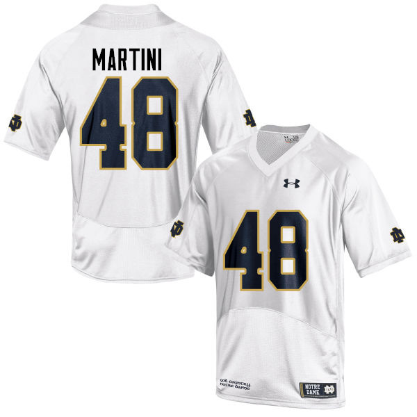 Men's NCAA Notre Dame Fighting Irish #48 Greer Martini Stitched College Under Armour Authentic White Football Jersey PI10C60KO